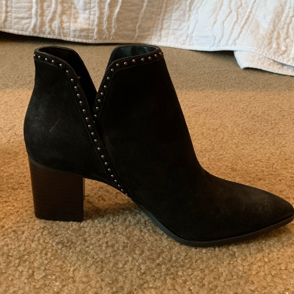 Sole Society Black Studded Faux Suede Booties - Picture 5 of 12